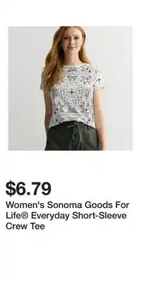 Kohl's Women's Sonoma Goods For Life Everyday Short-Sleeve Crew Tee offer