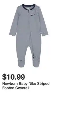 Kohl's Newborn Baby Nike Striped Footed Coverall offer