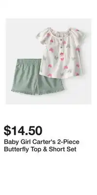 Kohl's Baby Girl Carter's 2-Piece Butterfly Top & Short Set offer