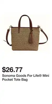 Kohl's Sonoma Goods For Life Mini Pocket Tote Bag offer