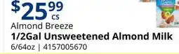 Restaurant Depot Almond Breeze 1/2Gal Unsweetened Almond Milk offer
