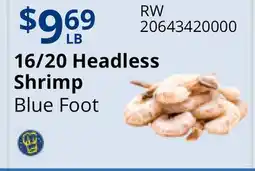Restaurant Depot 16/20 Headless Shrimp Blue Foot offer