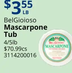 Restaurant Depot BelGioioso Mascarpone Tub offer