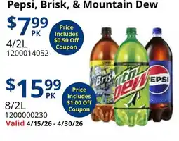 Restaurant Depot Pepsi, Brisk, & Mountain Dew offer