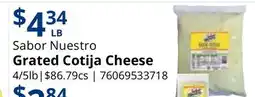 Restaurant Depot Sabor Nuestro Grated Cotija Cheese offer