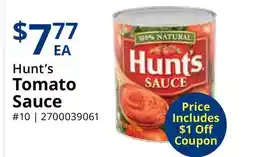 Restaurant Depot Hunt's Tomato Sauce offer