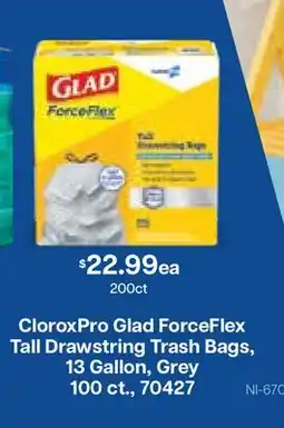 Restaurant Depot CloroxPro Glad ForceFlex Tall Drawstring Trash Bags, 13 Gallon, Grey offer