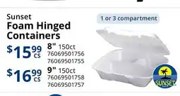 Restaurant Depot Sunset Foam Hinged Containers offer