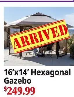 Ocean State Job Lot 16'x14' Hexagonal Gazebo offer