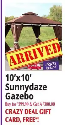 Ocean State Job Lot 10'x10' Sunnydaze Gazebo offer