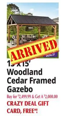 Ocean State Job Lot 13'x15' Woodland Cedar Framed Gazebo offer