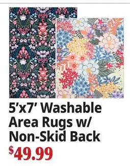 Ocean State Job Lot 5'x7' Washable Area Rugs w/ Non-Skid Back offer