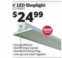 Rural King 4' Led Shoplight offer