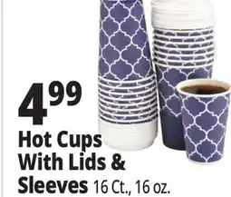 Ocean State Job Lot Hot Cups With Lids & Sleeves offer