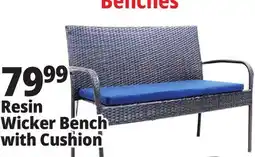 Ocean State Job Lot Resin Wicker Bench with Cushion offer