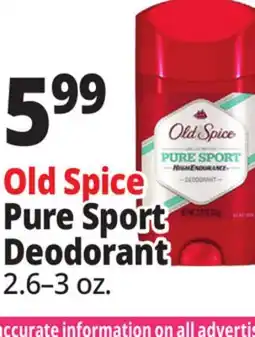 Ocean State Job Lot Old Spice Pure Sport Deodorant offer