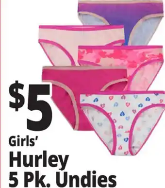 Ocean State Job Lot Girls' Hurley 5 Pk. Undies offer