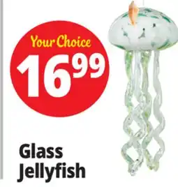 Ocean State Job Lot Glass Jellyfish Windchime Aqua offer