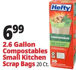 Ocean State Job Lot Hefty 2.6 Gallon Compostables Small Kitchen Scrap Bags offer