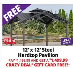Ocean State Job Lot 12' x 12' Steel Hardtop Pavilion offer