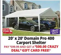 Ocean State Job Lot Caravan Canopy Domain Pro 400 Carport Shelter 20' x 20' offer