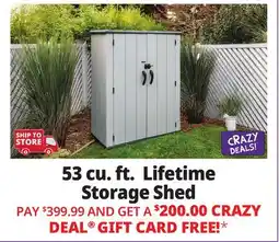 Ocean State Job Lot Lifetime 53 cu. ft. Storage Shed Gray offer