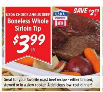Rouses Usda Choice Angus Beef Boneless Whole Sirloin Tip offer