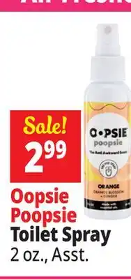 Ocean State Job Lot Oopsie Poopsie Orange & Ginger Toilet Spray 2 oz offer