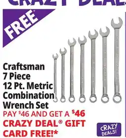 Ocean State Job Lot Craftsman 7 Piece 12 Pt. Metric Combination Wrench Set offer