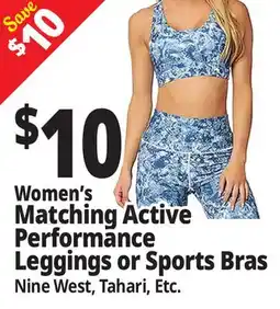 Ocean State Job Lot Women's Matching Active Performance Leggings or Sports Bras offer