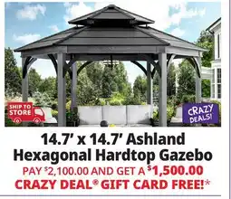 Ocean State Job Lot Ashland 14.7' x 14.7' Hexagonal Hardtop Gazebo offer