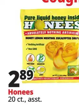 Ocean State Job Lot Honees Honey Lemon Menthol Eucalyptus Cough Drops 20 Count offer