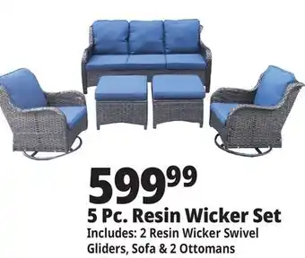 Ocean State Job Lot 5 Pc. Resin Wicker Set offer