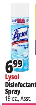Ocean State Job Lot Lysol Crisp Linen Disinfectant Spray 19 oz offer