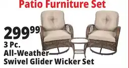 Ocean State Job Lot 3-Piece Swivel Rocking Wicker Set offer