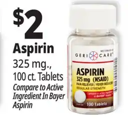 Ocean State Job Lot Aspirin offer