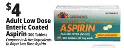 Ocean State Job Lot Health Star 81 mg Adult Low Dose Aspirin Pain Reliever 300 Tablets offer