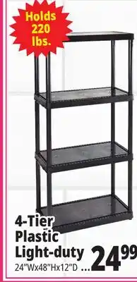 Ocean State Job Lot Maxit 4-Tier Plastic Shelving Unit 48 offer