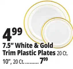 Ocean State Job Lot 7.5 White & Gold Trim Plastic Plates offer