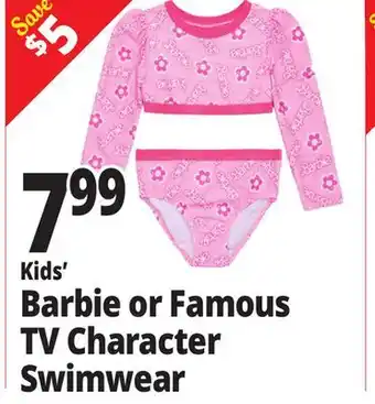 Ocean State Job Lot Kids' Barbie or Famous TV Character Swimwear offer