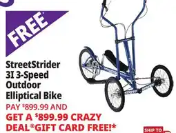Ocean State Job Lot StreetStrider 3I 3-Speed Elliptical Bike offer