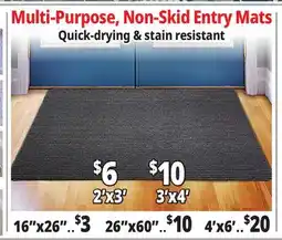 Ocean State Job Lot Multi-Purpose, Non-Skid Entry Mats offer