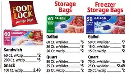 Ocean State Job Lot Food Lock Storage Bags offer