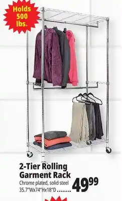Ocean State Job Lot 2-Tier Rolling Garment Rack offer