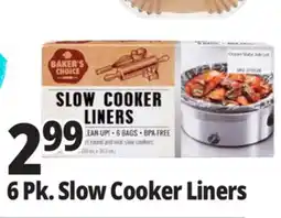 Ocean State Job Lot Baker's Choice Slow Cooker Liners 6 Count offer