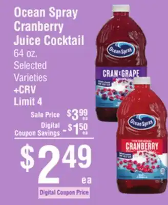 Smart & Final Ocean Spray Cranberry Juice Cocktail offer