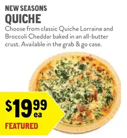 New Seasons Market New seasons quiche offer