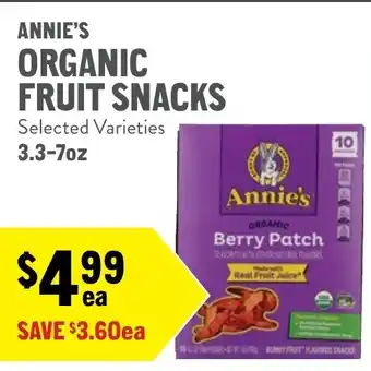 New Seasons Market Annie's organic fruit snacks offer