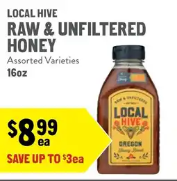 New Seasons Market Local hive raw & unfiltered honey offer