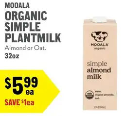 New Seasons Market Mooala organic simple plantmilk offer